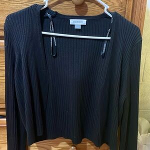 black Calvin Klein cardigan!! with bling on the end of sleeves!!